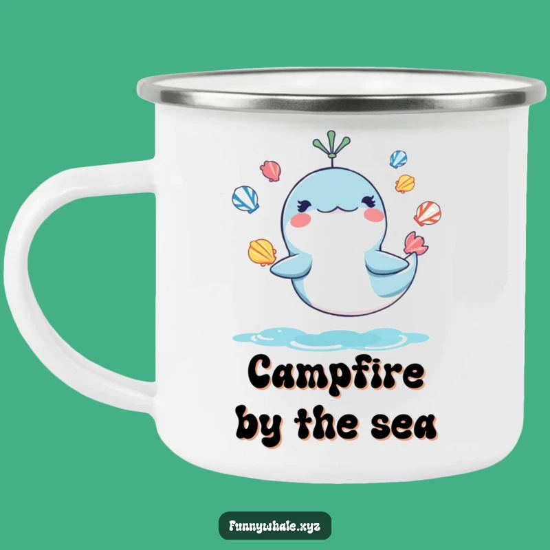 Funny Juggling Whale Camping Mug: Adventure with Ocean Humor