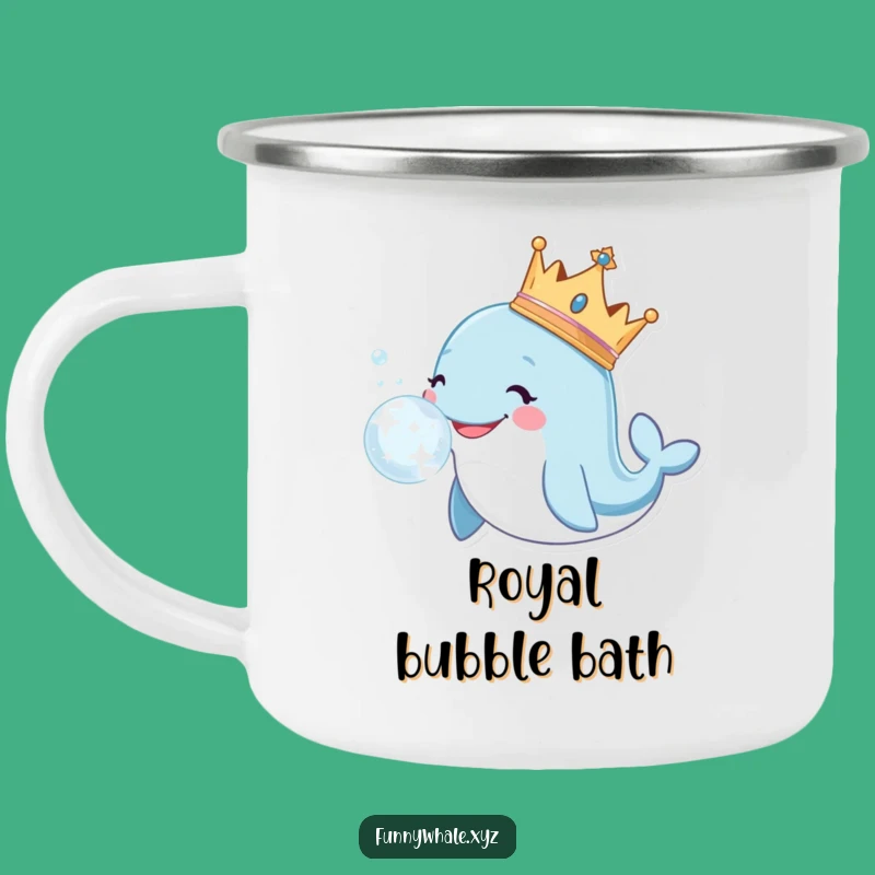 Funny Royal Whale Bubble Camping Mug: Majesty Meets Adventure!