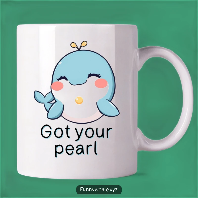 Funny Winking Whale Pearl Mug: A Gift of Gentle Charm & Humor