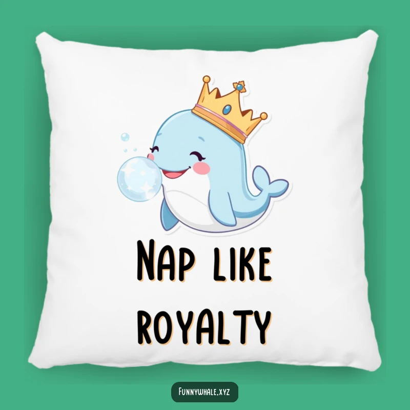 Funny Royal Whale Bubble Pillow: Cozy Comfort with a Regal Touch!