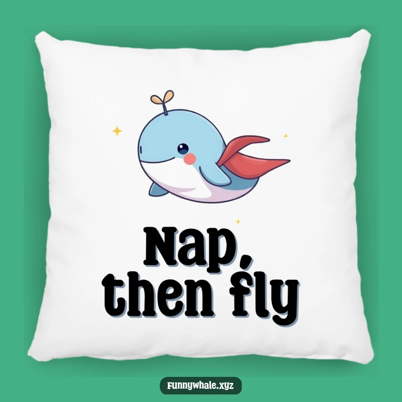 Funny Flying Whale Cape Pillow: Hugs of Heroic Comfort