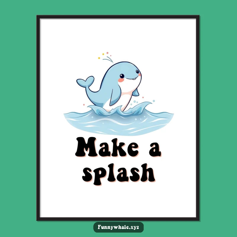 Funny Rainbow Whale Leap Digital Art: Instant Magical Decor!