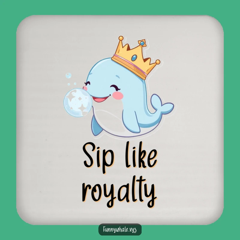 Funny Royal Whale Bubble Coaster: Protect Surfaces with Elegance!