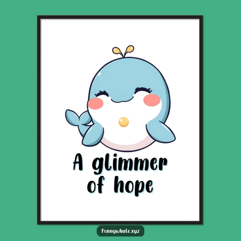 Funny Winking Whale Pearl Poster: Decorate with Gentle Radiance