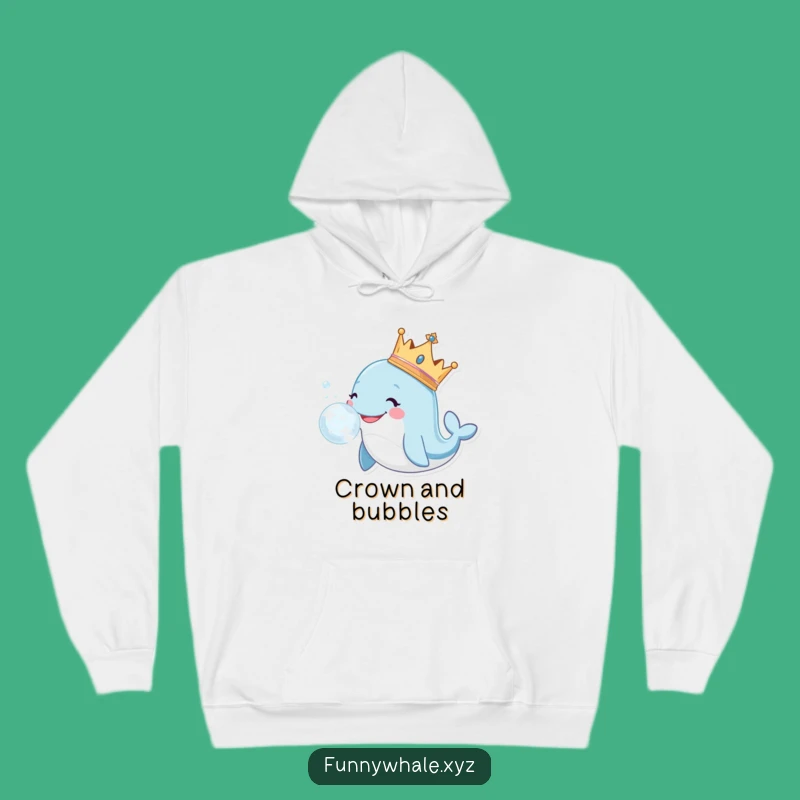 Cozy Funny Royal Whale Crown Hoodie: Warmth and Regal Charm!