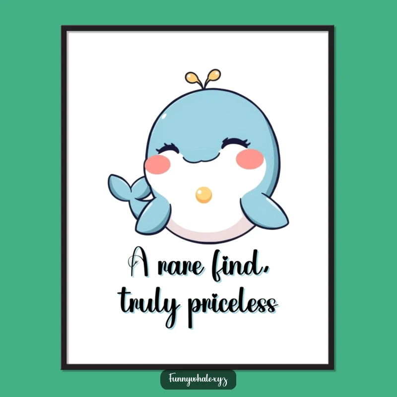 Free Printable Wall Art: Whale Wink Pearl - Humorous Glowing Downloadable Decor