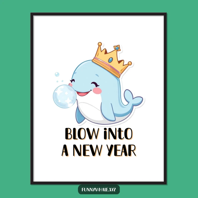 Free Printable Wall Art: Royal Whale Bubble, Majestic Downloadable Decor!
