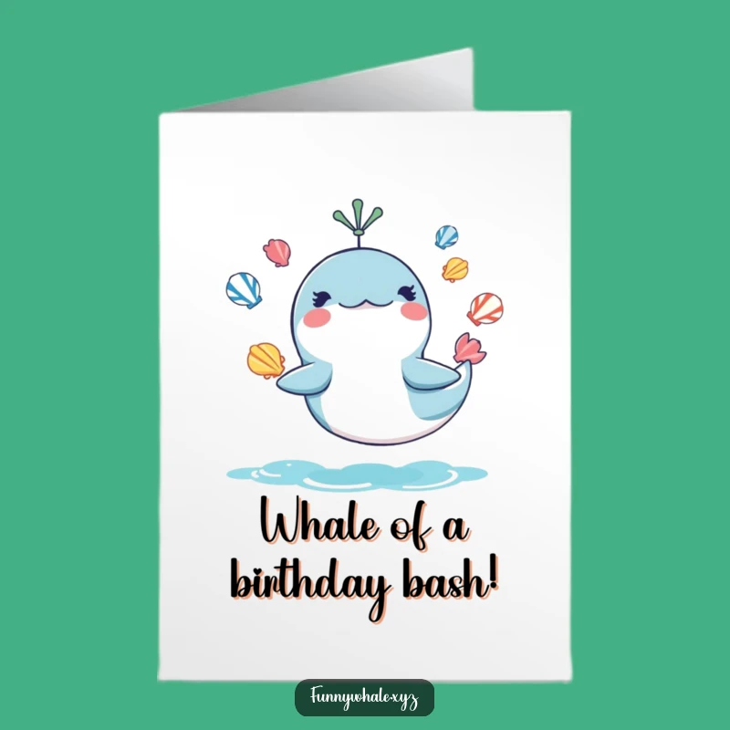 Free Printable Birthday Card: Juggling Whale Fun, Downloadable Gift