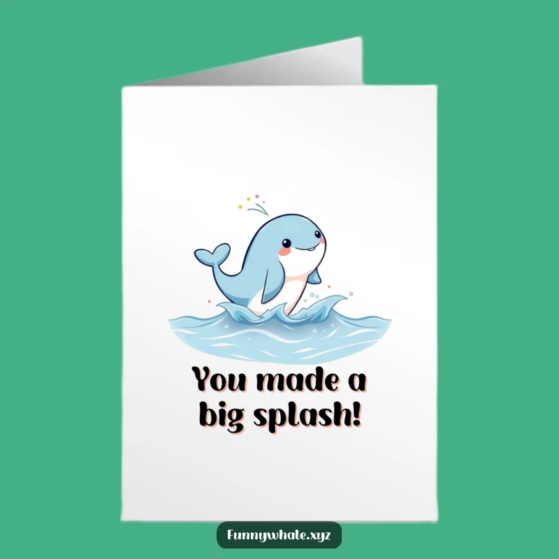 Free Printable Congrats Card: Rainbow Whale Splash, Celebrate with Wonder Downloadable!