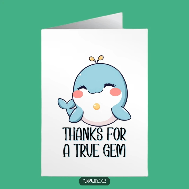 Free Printable Thank You Card: Whale Wink Pearl - Glimmering Downloadable Gratitude