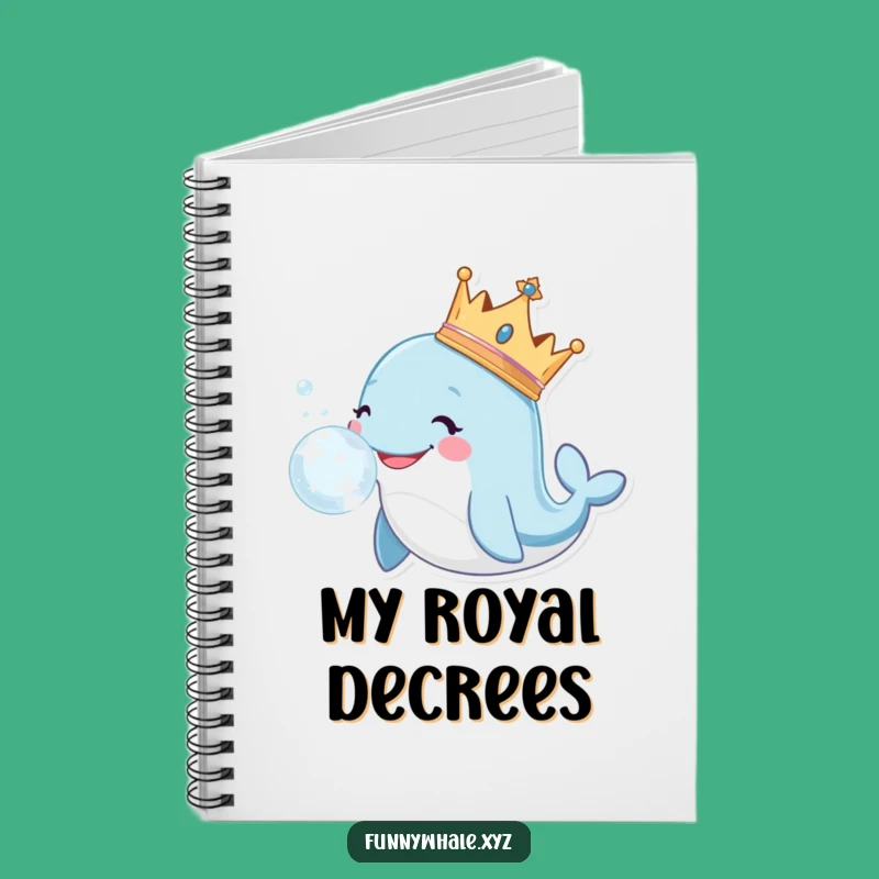 Funny Royal Whale Bubble Notebook: Jot Down Royal Decrees!