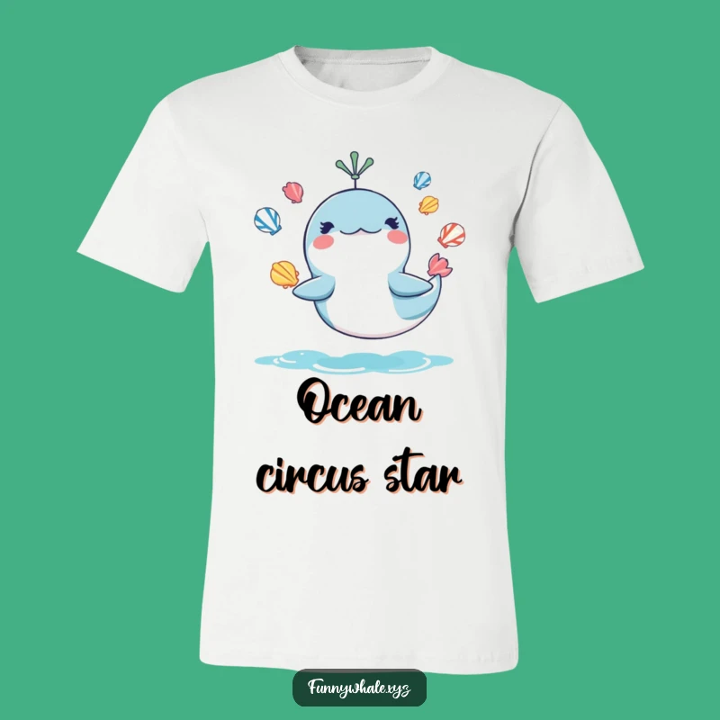 Funny Whale Juggling T-Shirt: Wear Your Ocean Humor with Pride