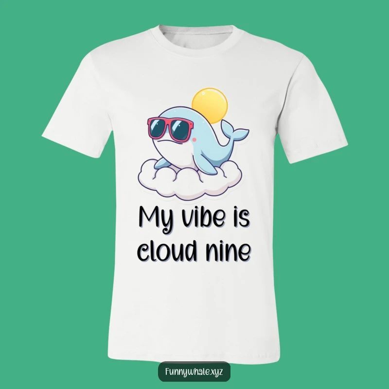 Funny Whale Sunglasses Cloud T-Shirt: Ultimate Relaxed Vibe Tee