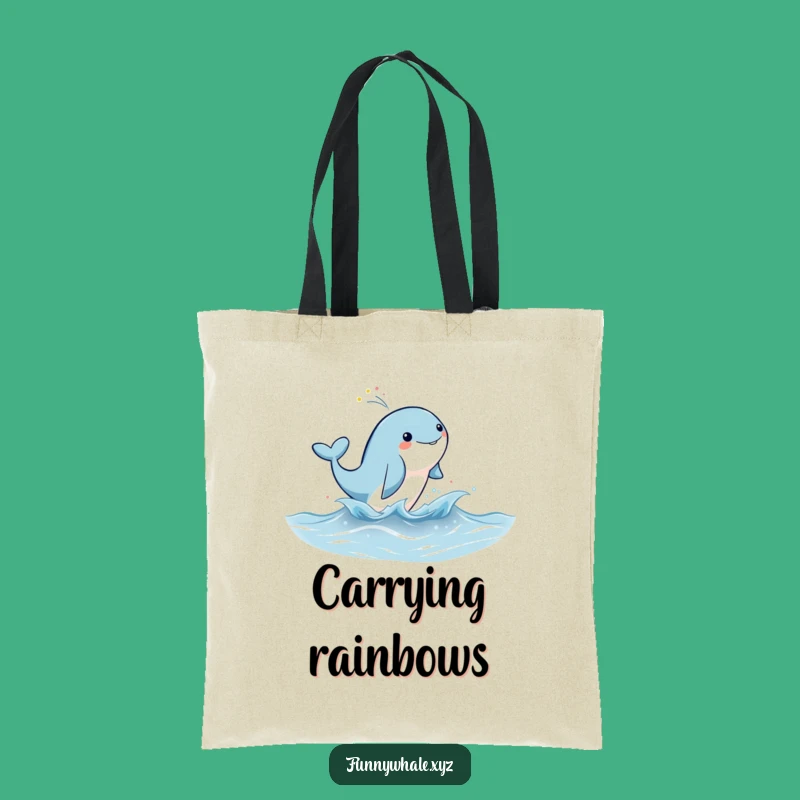 Funny Rainbow Whale Leap Tote Bag: Carry Your Magic Everywhere!